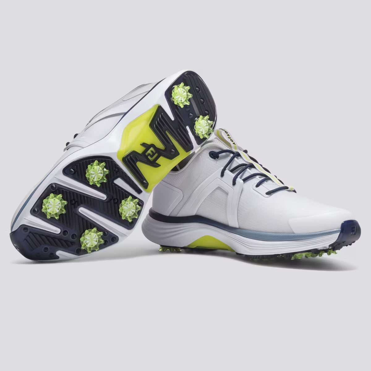HyperFlex Cleated Laced Golf Shoes White/Blue/Lime