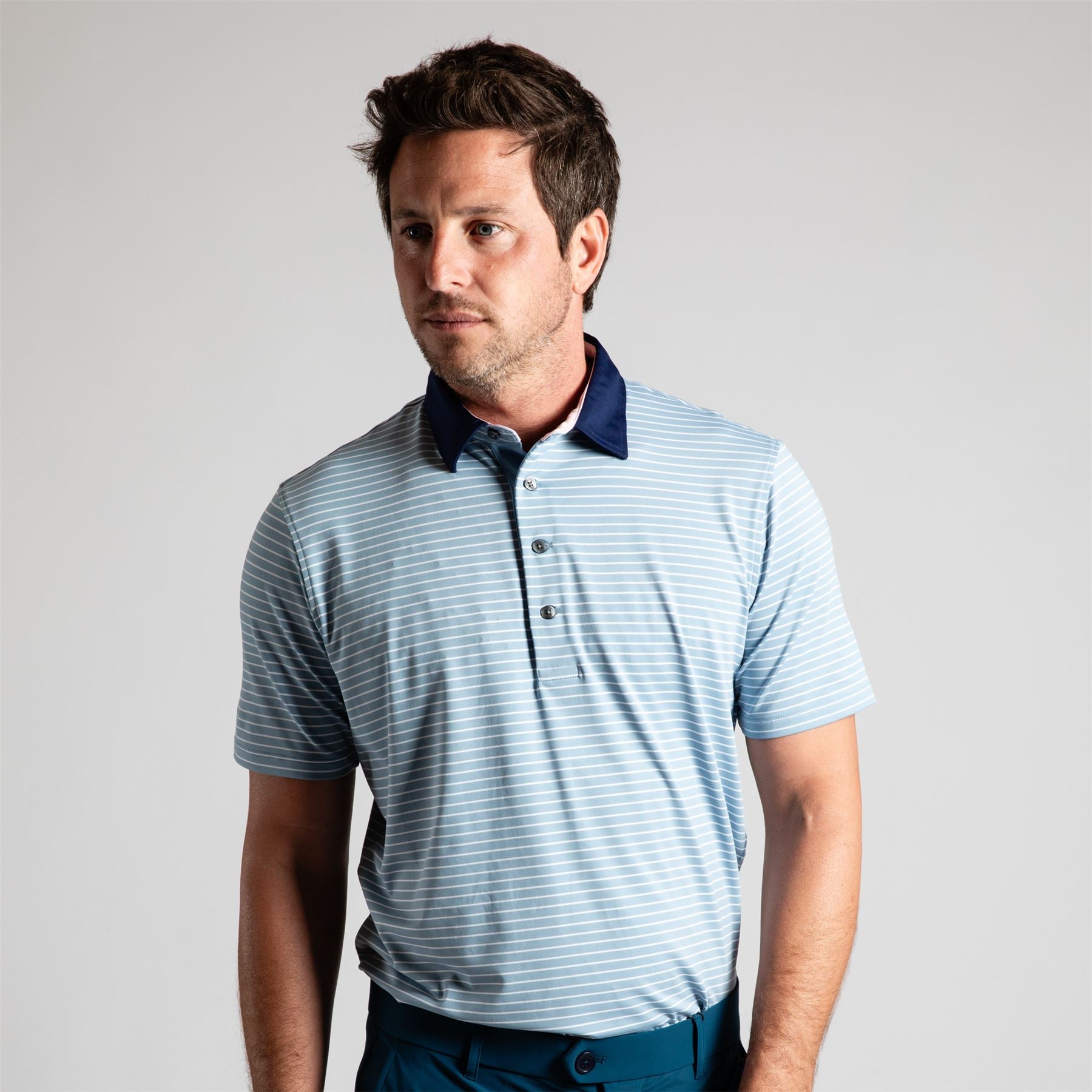 GREYSON ターコイズ ゴルフシャツ S mens-clothing-golf-polos | Saint Bernard