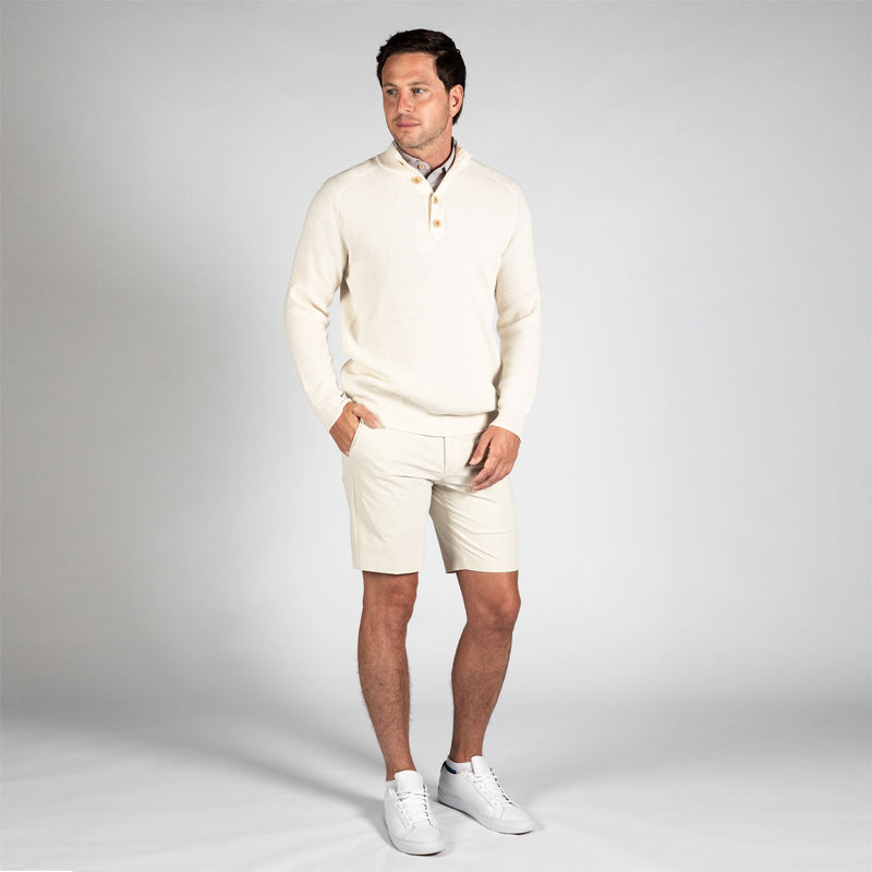 Brant Button Mock Neck Sweater Winter Ivory