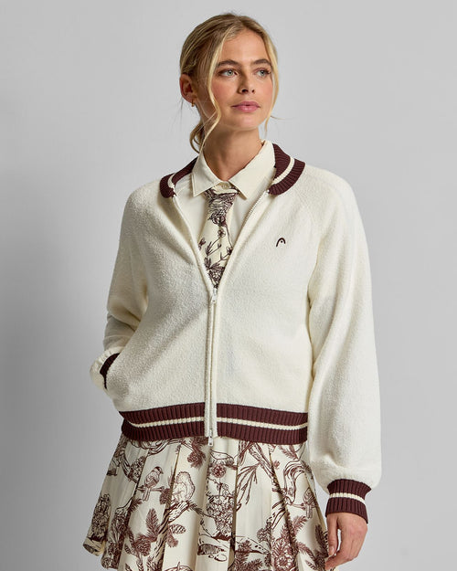 Womens Knit Raglan Jacket Cream