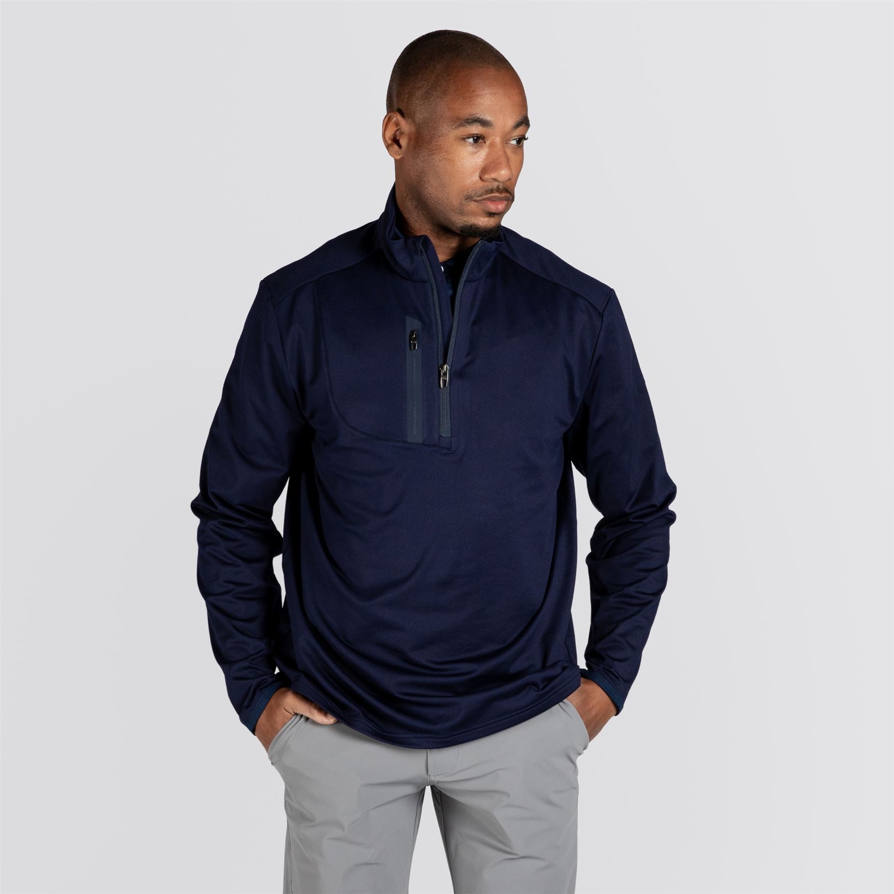 Ralph Lauren Men's RLX 1/2 Zip Stretch Jersey Refined Navy