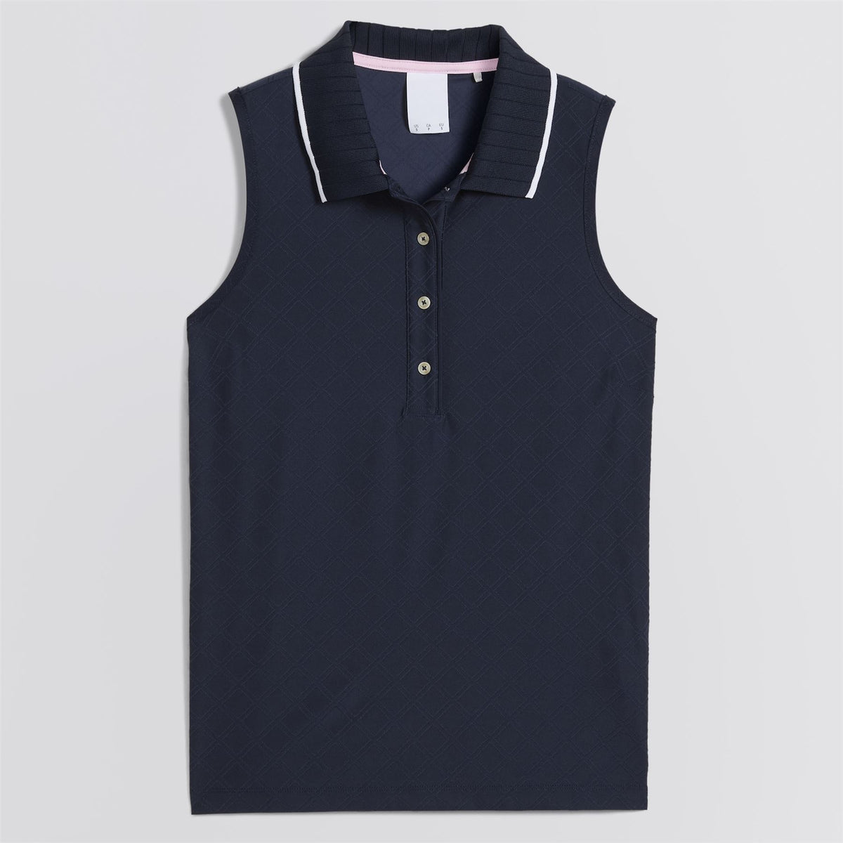x AP Womens Jacquard SL Polo Deep Navy