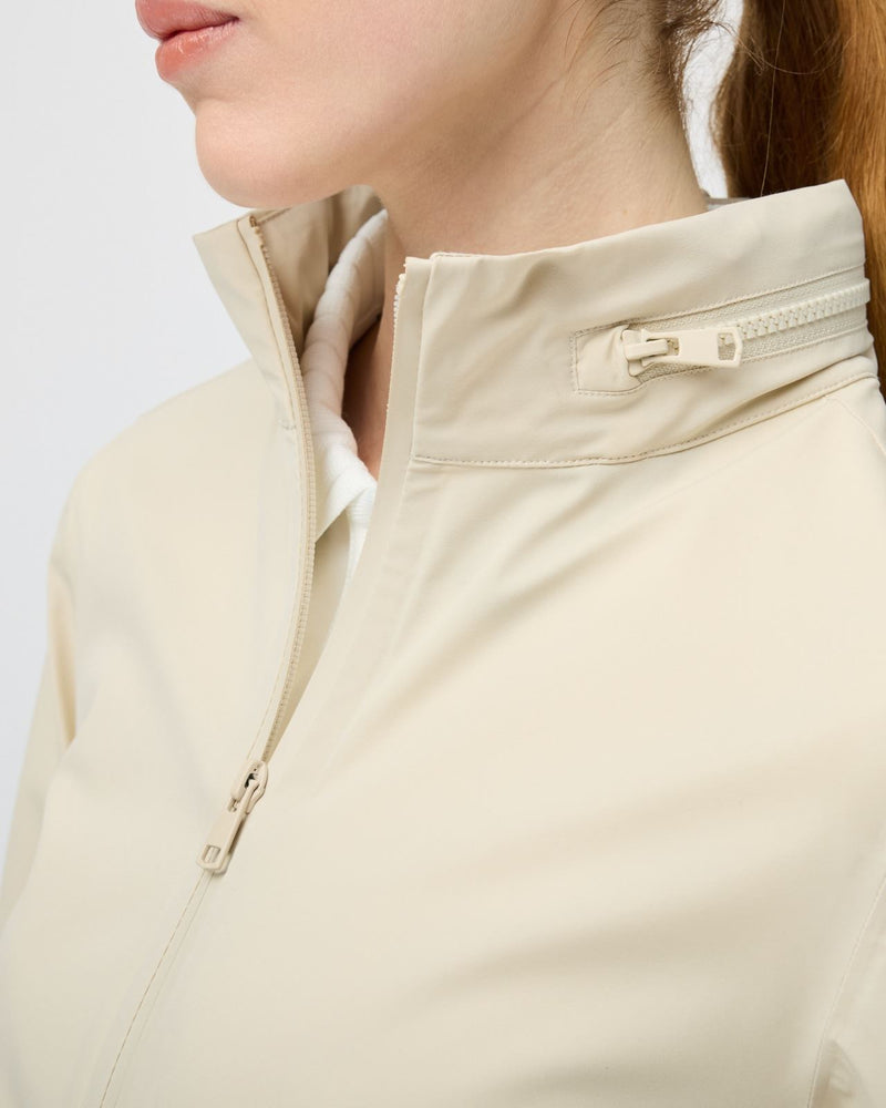 Womens Full Zip Rain Jacket Light Tan