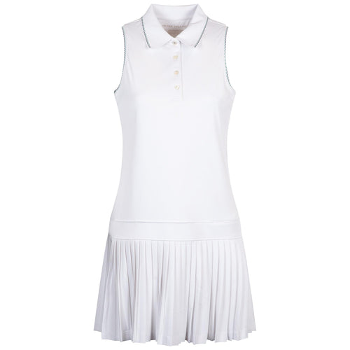 Womens McKane Drop Waist Pleated Dress White - SS25