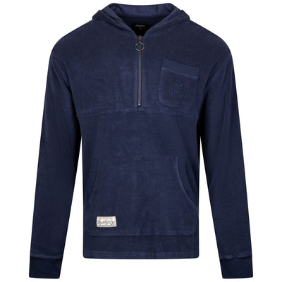 Castello French Terry Quarter Zip Hoodie Ocean