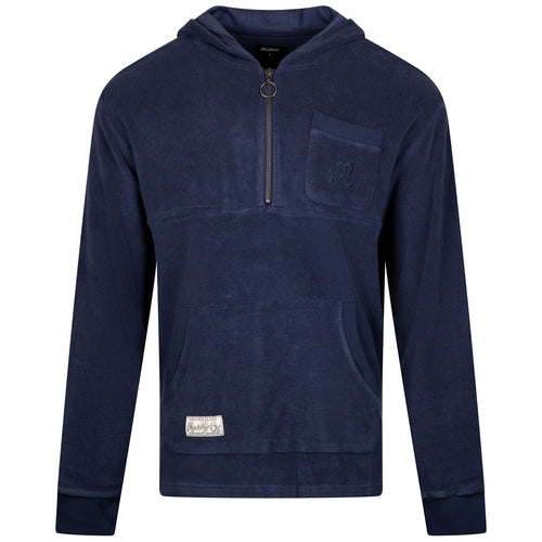 Castello French Terry Quarter Zip Hoodie Ocean