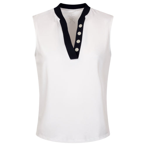 Womens Shelby Performance Tank Polo White/Blue Nights - AW24