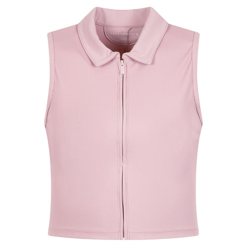 Womens Midline Zipped Polo Mauve Shadows - AW24