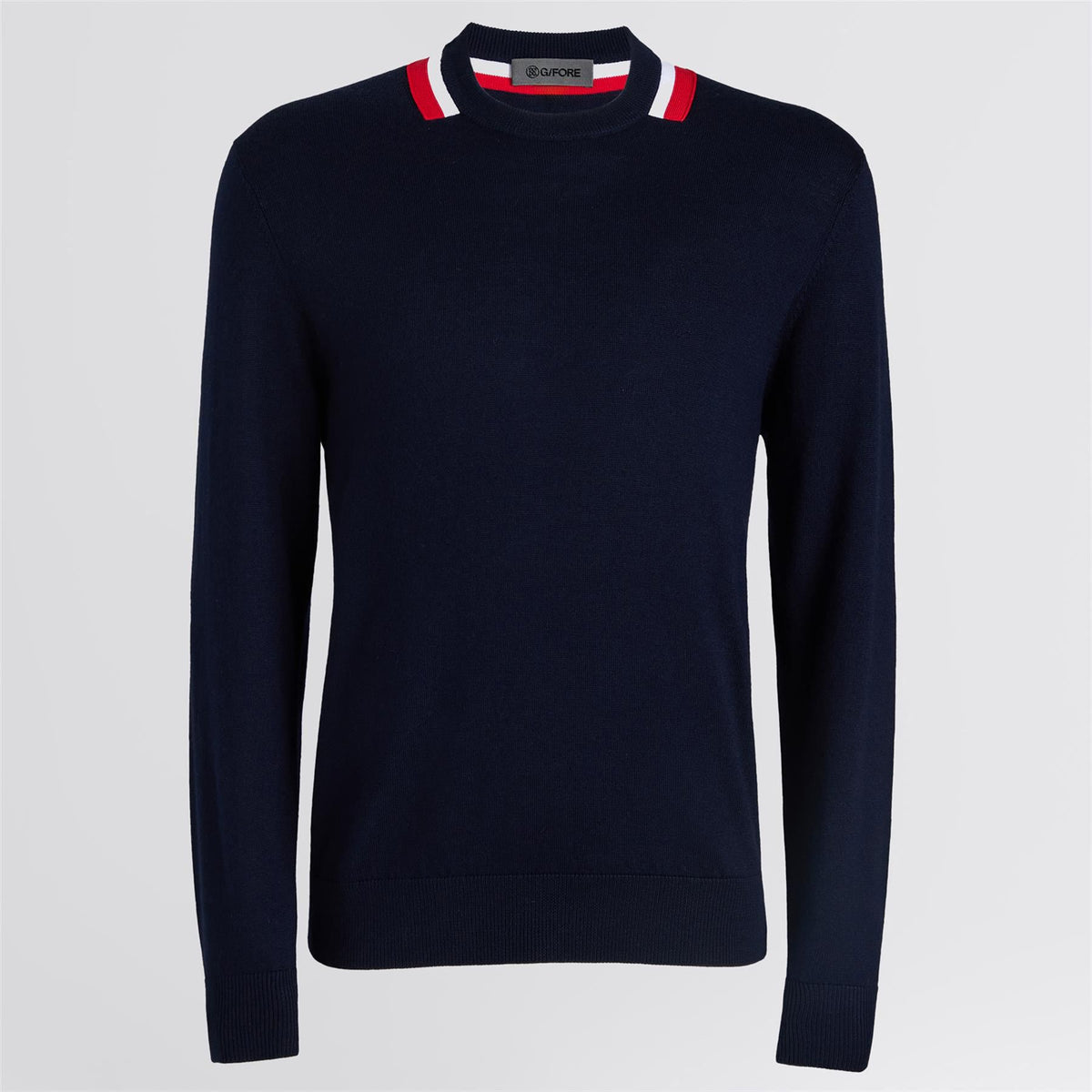 Color Block Merino Wool Sweater Twilight/Lava
