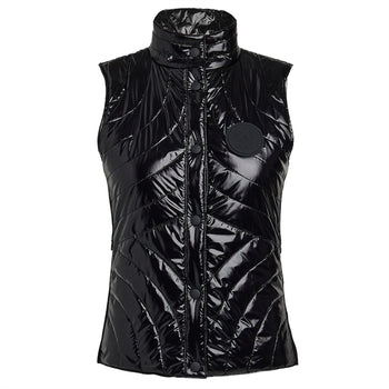G/FORE Quilted Nylon Coated Merino Wool-Lined Snap Vest Onyx
