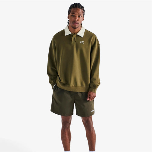 Artigianale Collared Crewneck Cypress Green