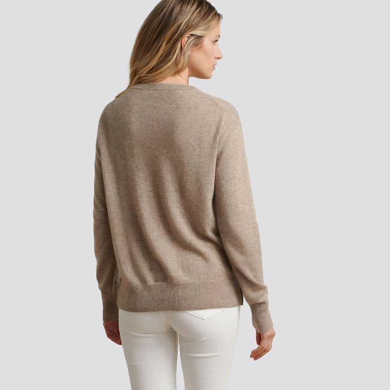 Womens Heritage Cashmere Crewneck Sweater Pebble