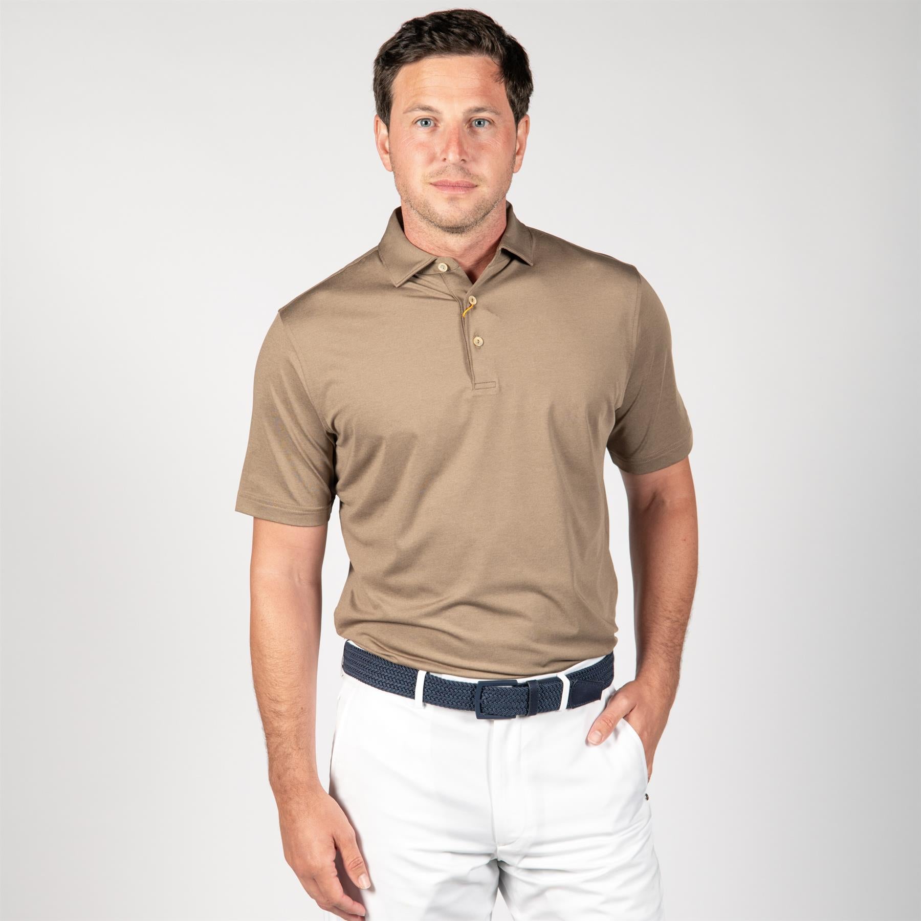 Solid Performance Jersey Polo Poplar Brown