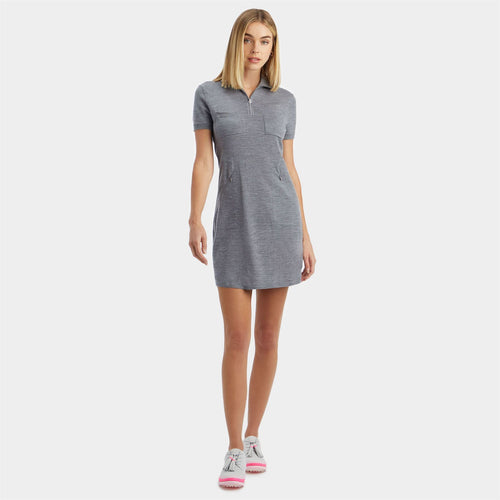 Womens Merino Wool Pocket Sweater Dress Heather Grey