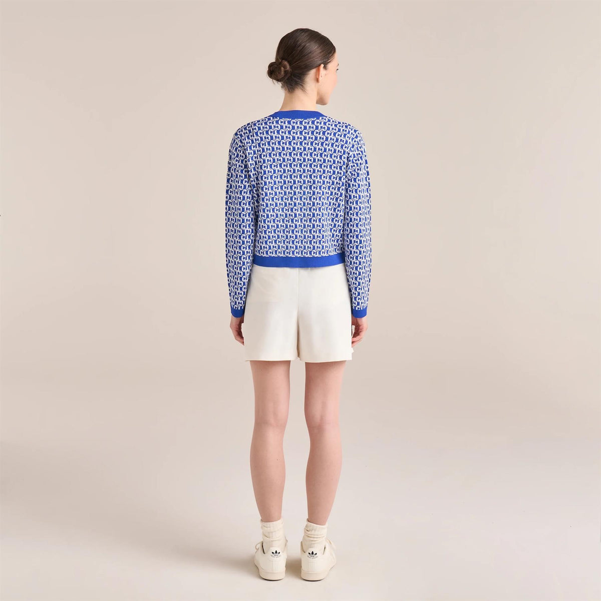 Womens Amelia Knit Cardigan Marazine Blue/Snow White