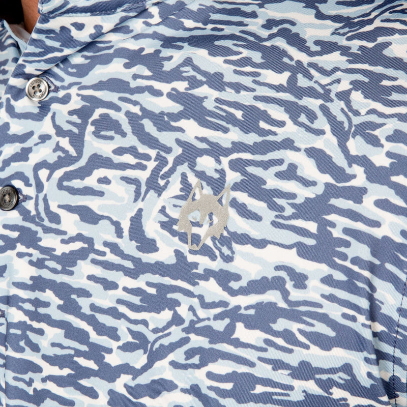Stalking Wolf Camo Polo Wolf Blue