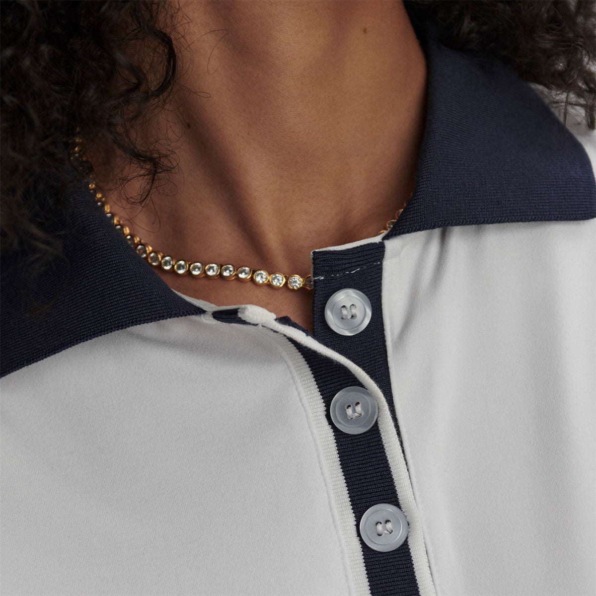 Womens Wisley Performance Polo White/Blue Nights