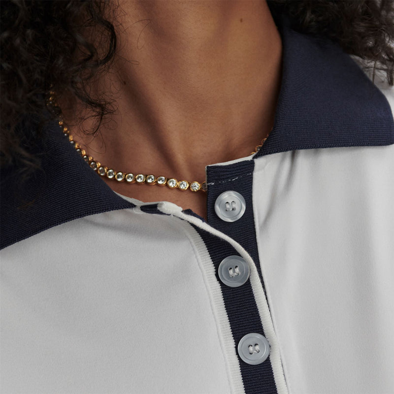 Womens Wisley Performance Polo White/Blue Nights