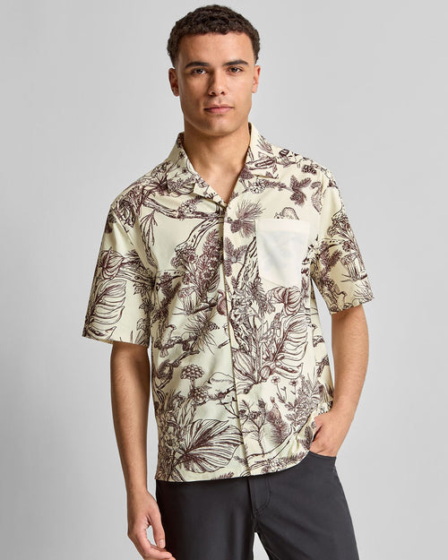 Short Sleeve Shirt Brown Botanical