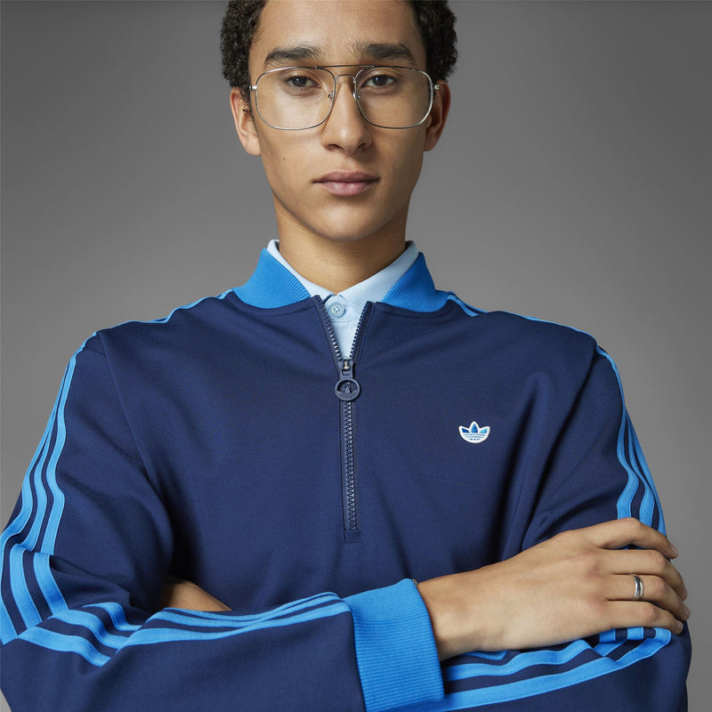 Three Stripes Quarter Zip Night Indigo