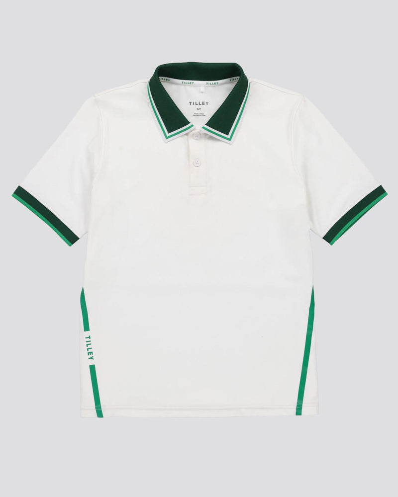 Womens Tech Jersey Club Polo White/Sport Green