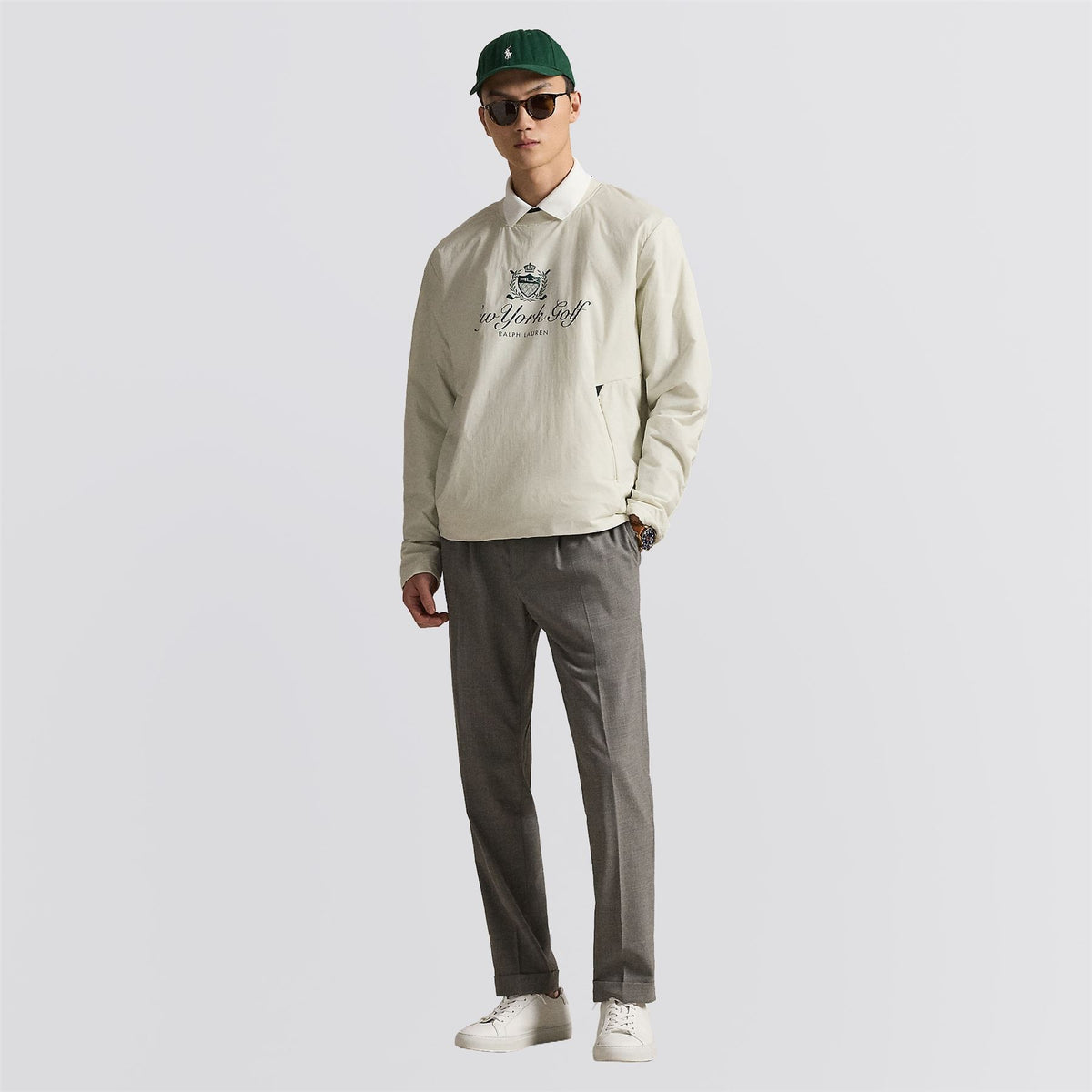 RLX Stretch Hybrid Graphic Pullover Stone Pebble