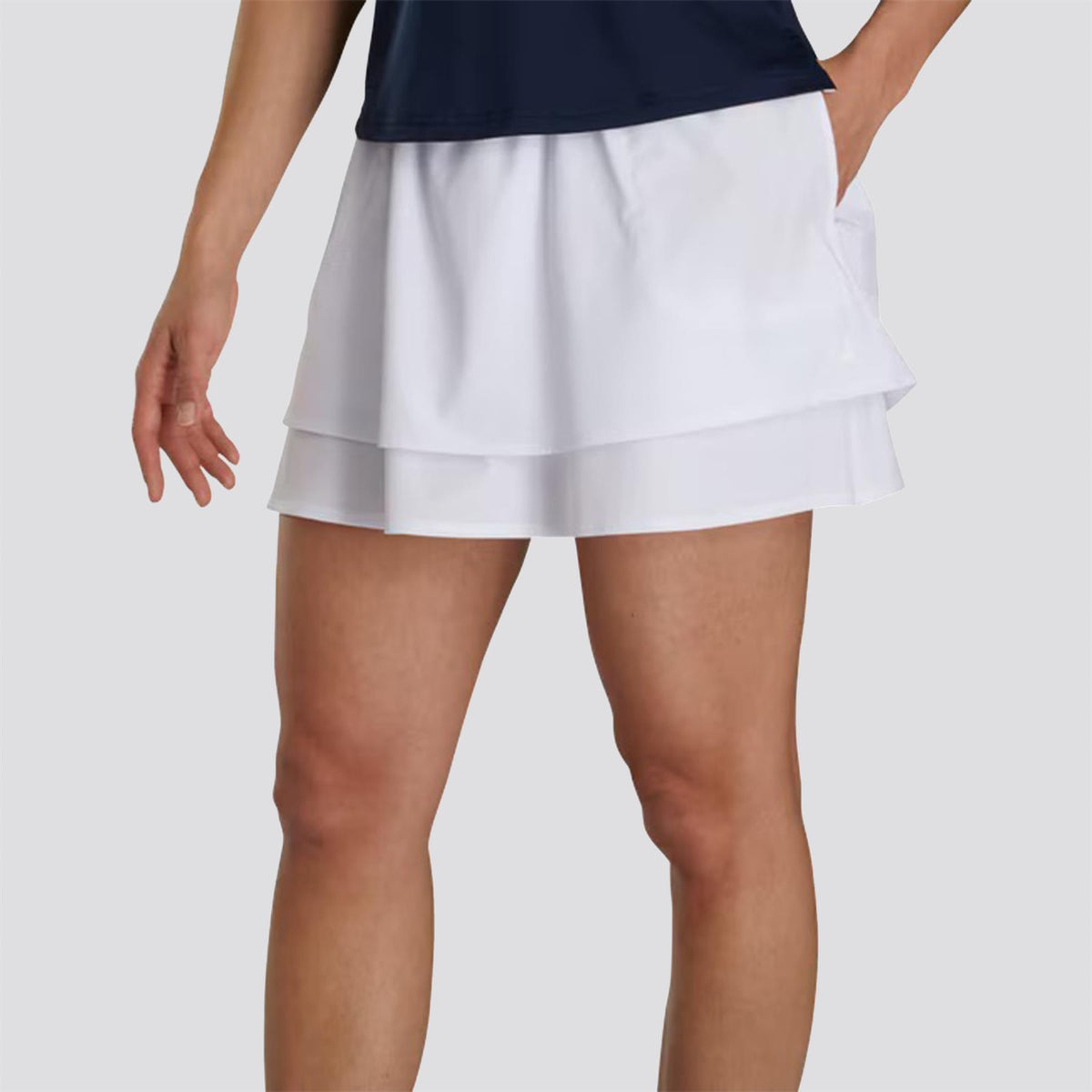 Womens Lightweight Woven Skort White