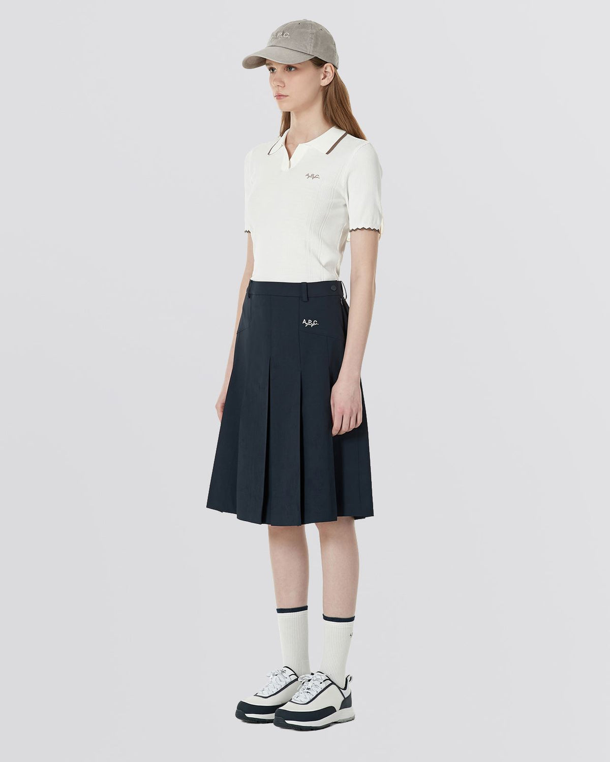 Leana Midi Pleated Skirt Marine