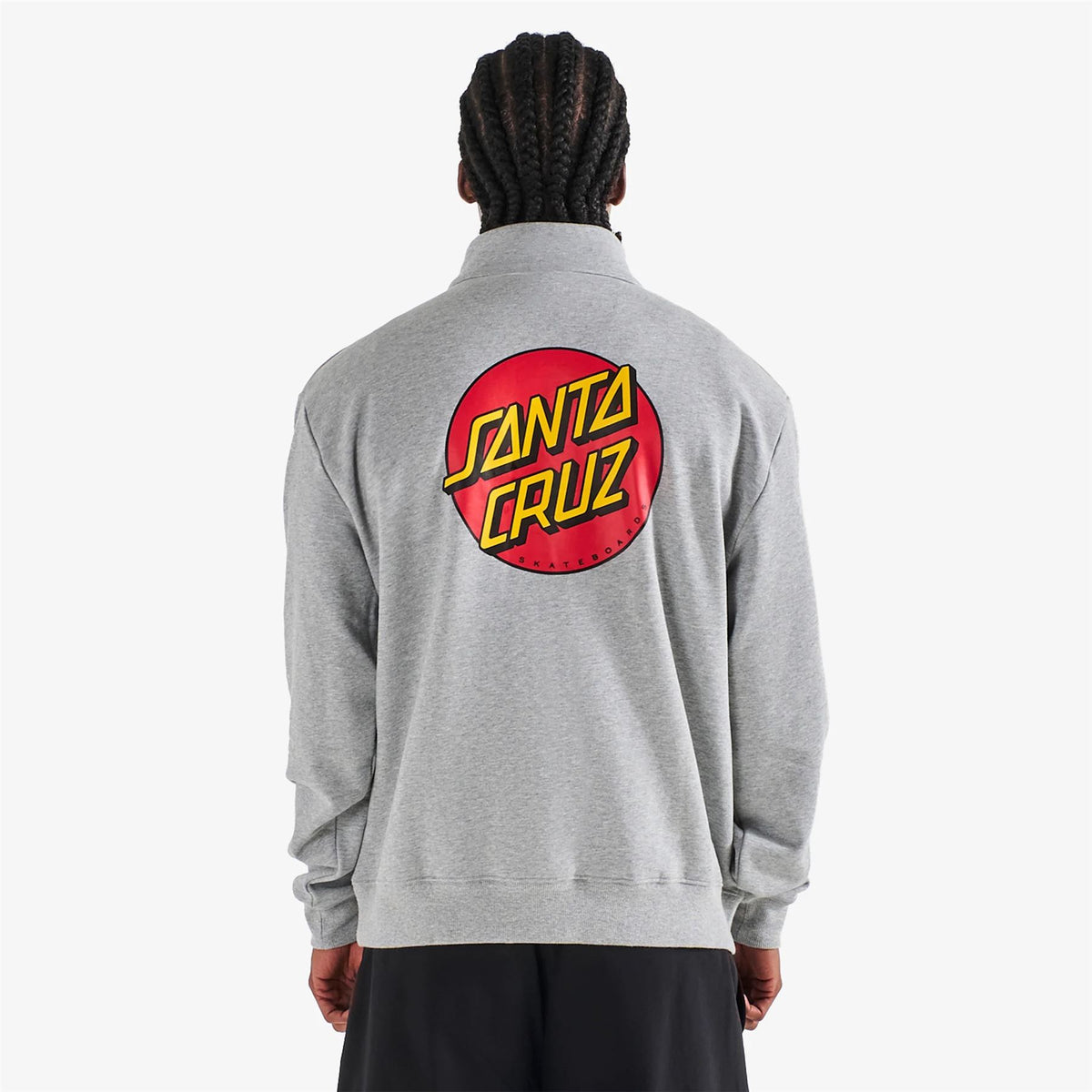 x Santa Cruz Quarter Zip Sweatshirt Heather Grey