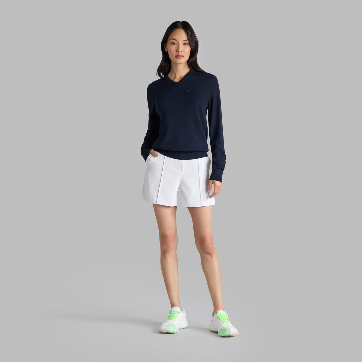 Womens Performance High Waist Shorts Chalk White