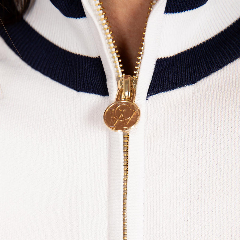 Womens Anne Cardigan White/Legacy Navy