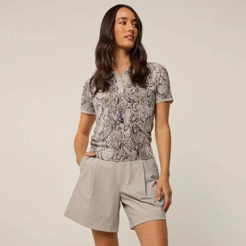 Womens Wolf Scales SS Bardot Sweater Polo Sand Multi