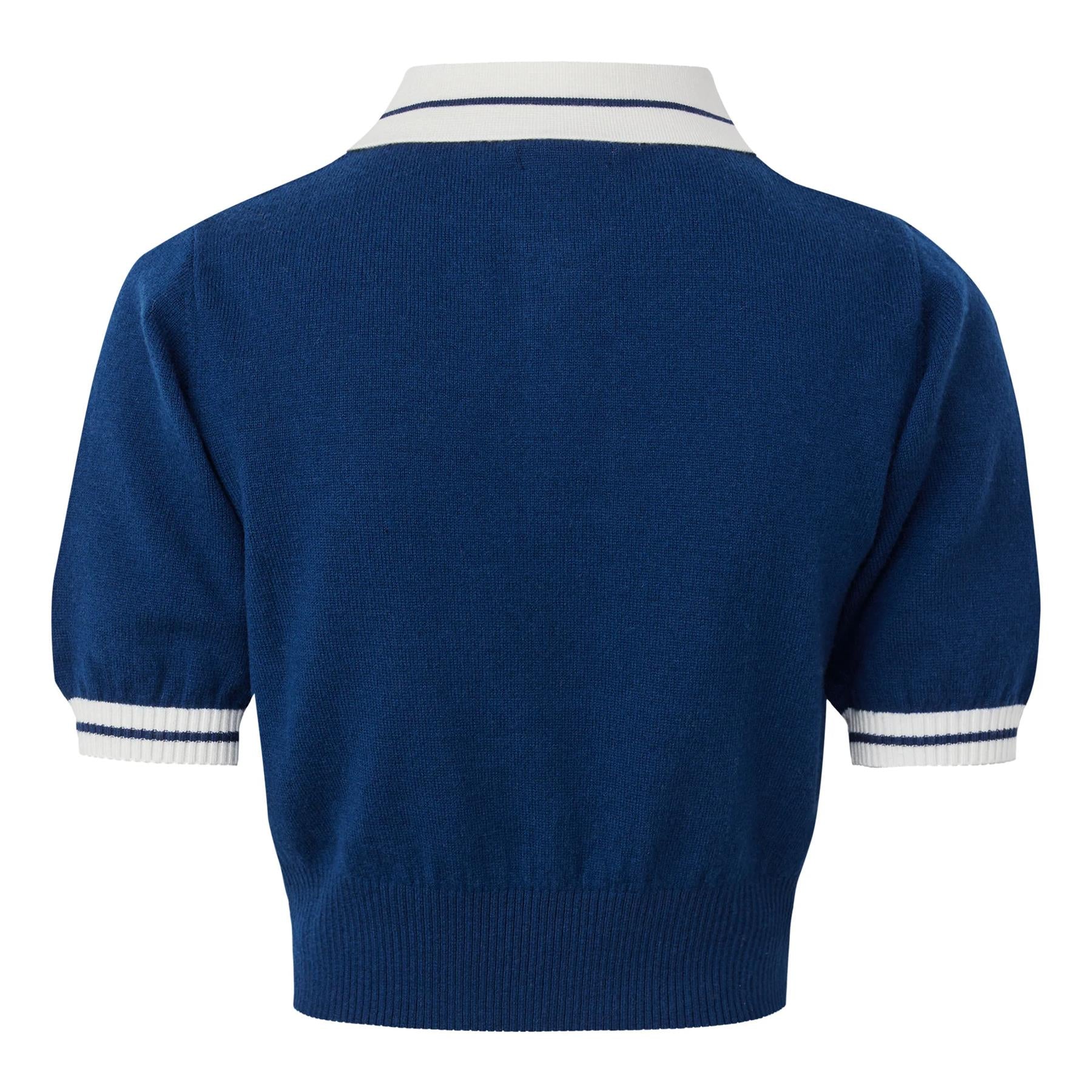 Malbon Golf Mikayla Cropped Knit Pageant Blue