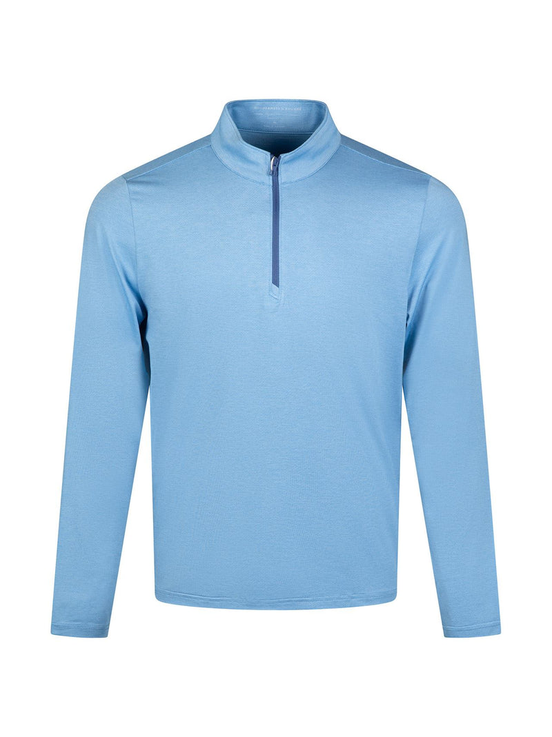 The Bell Quarter Zip Pullover Mid Layer Heathered Skye