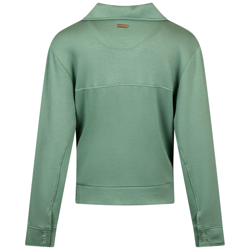 Womens Polo V-Neck Top Chive