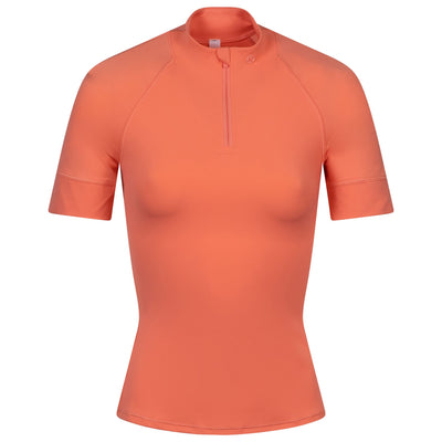 Womens Nulux Half-Zip Golf Short Sleeve Sunny Coral - SS23