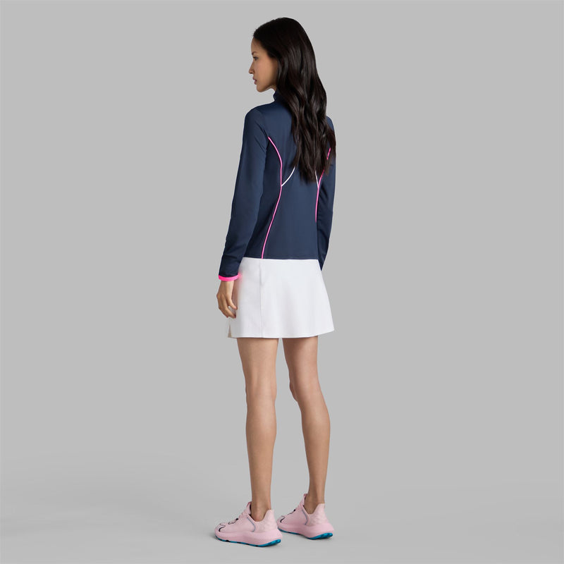 Womens Stretch Nylon Interlock Tipped Pullover Twilight/Knockout Pink