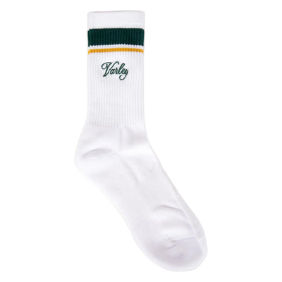 Womens Lamar Club Stripe Socks White/Forest/Ochre - SS25