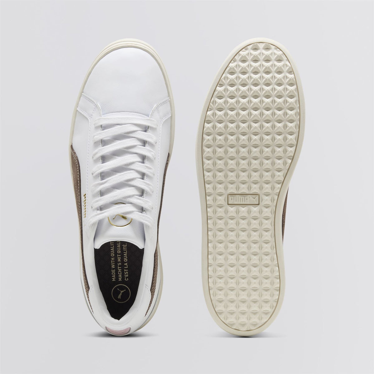 x AP Classic G Golf Shoes Puma White/Flat Bronze/Pale Pink