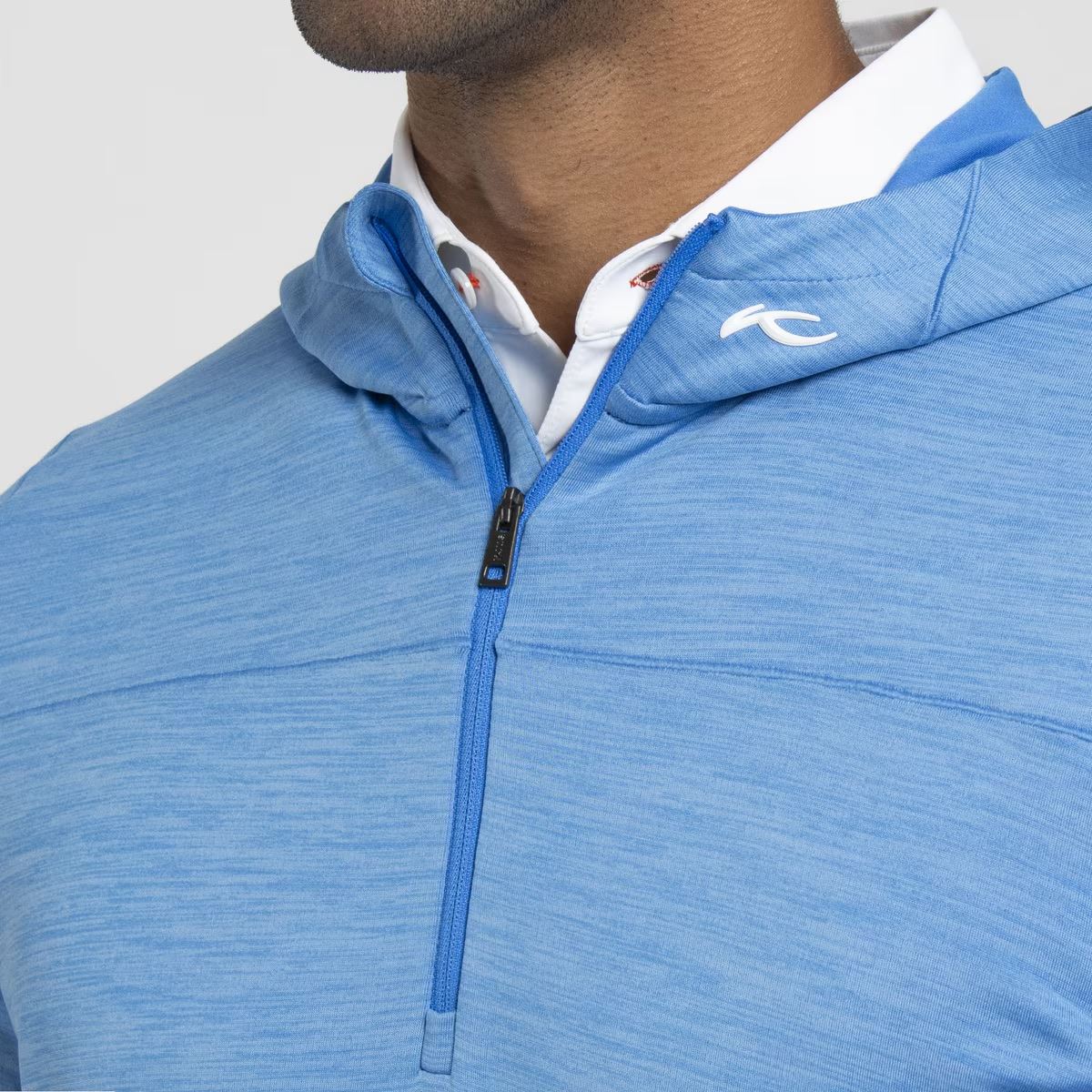 Liam Hooded Half Zip Atlanta Blue