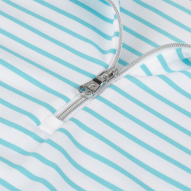 Womens The Gemma Striped LS Polo Ocean