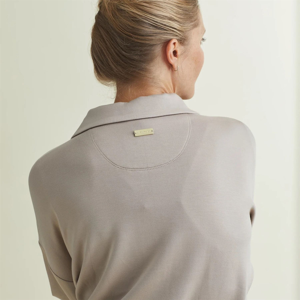 Womens Polo V-Neck Top Cobblestone