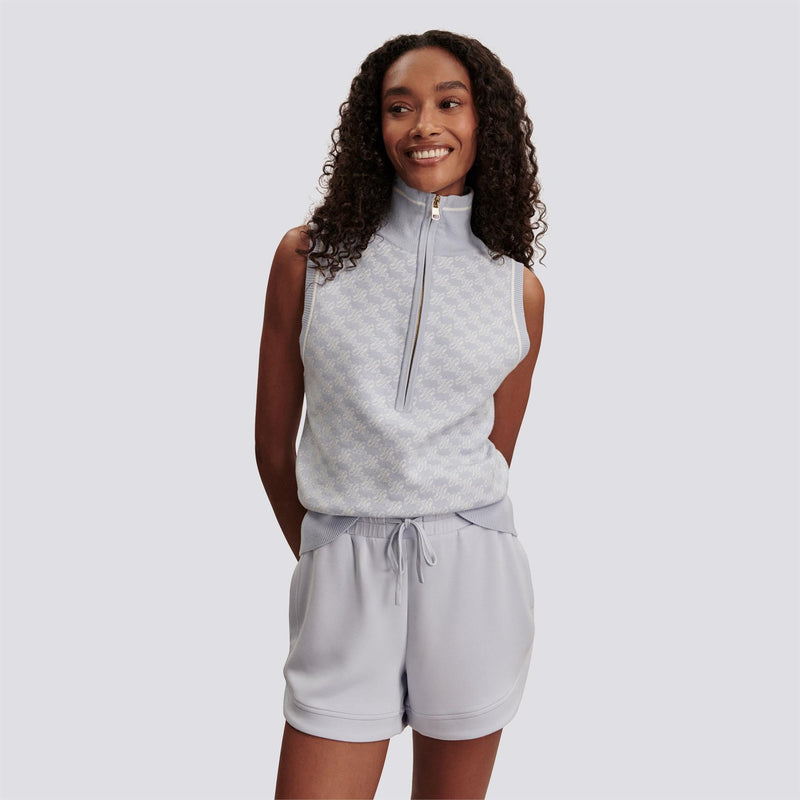Womens Vincent Half Zip Knit Xenon Blue/White