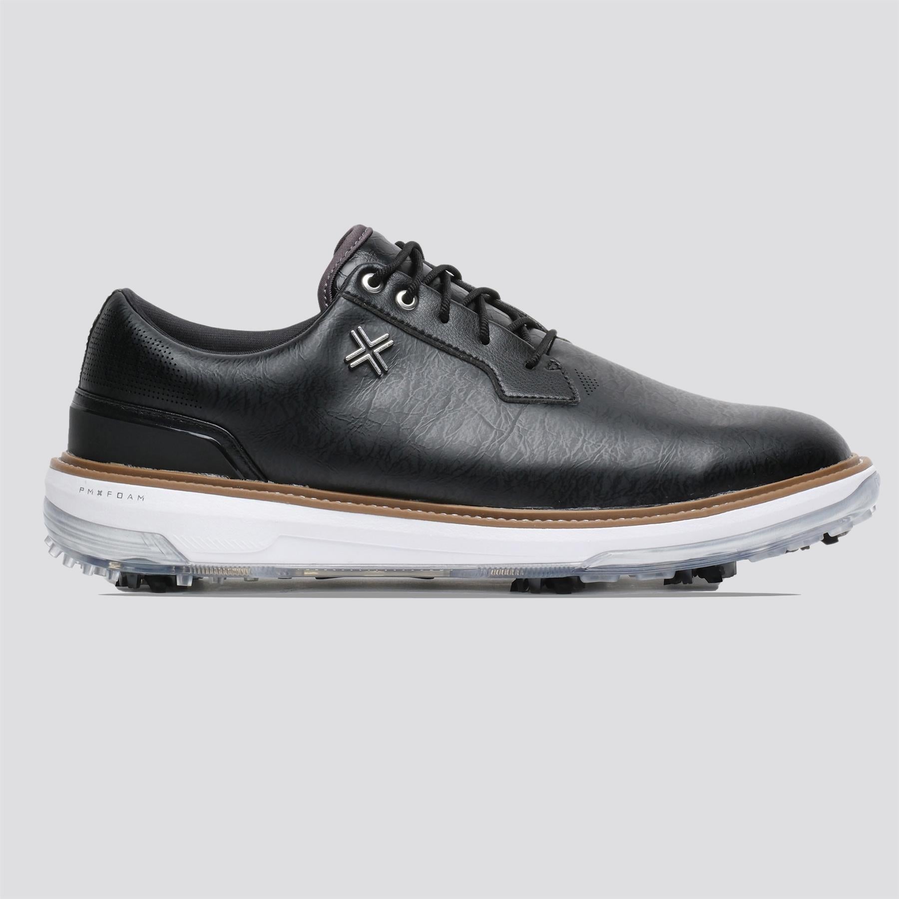 Reserve Classic Tour RS Spiked Golf Shoes Black/White/Tan