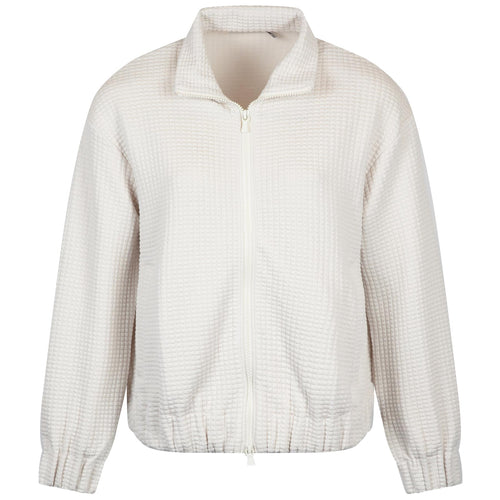 Womens Flora Knit Jacquard Full Zip Layer Stone - SS25