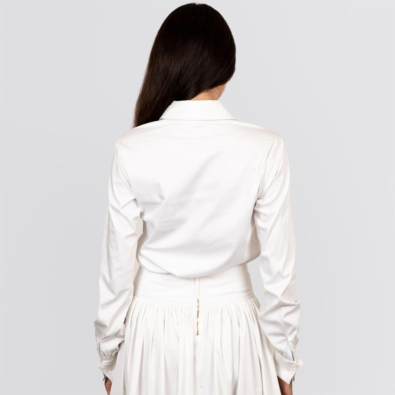 Womens Audrey Body Suit Pearl White