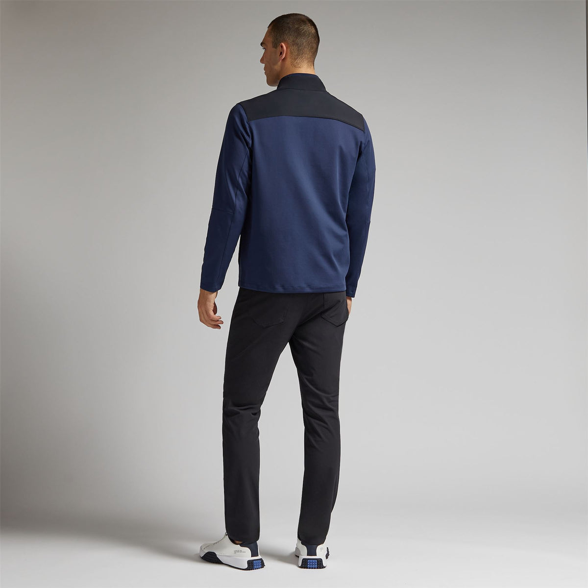Double Knit Brushed Back Scuba Quarter Zip Twilight