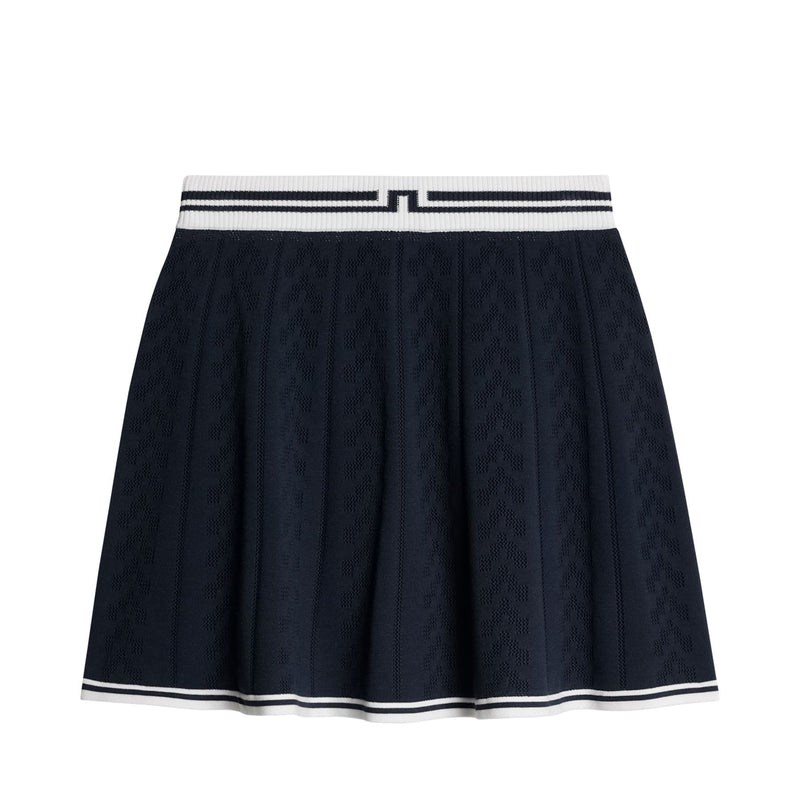 Womens Pamela Pointelle Knitted Skirt JL Navy