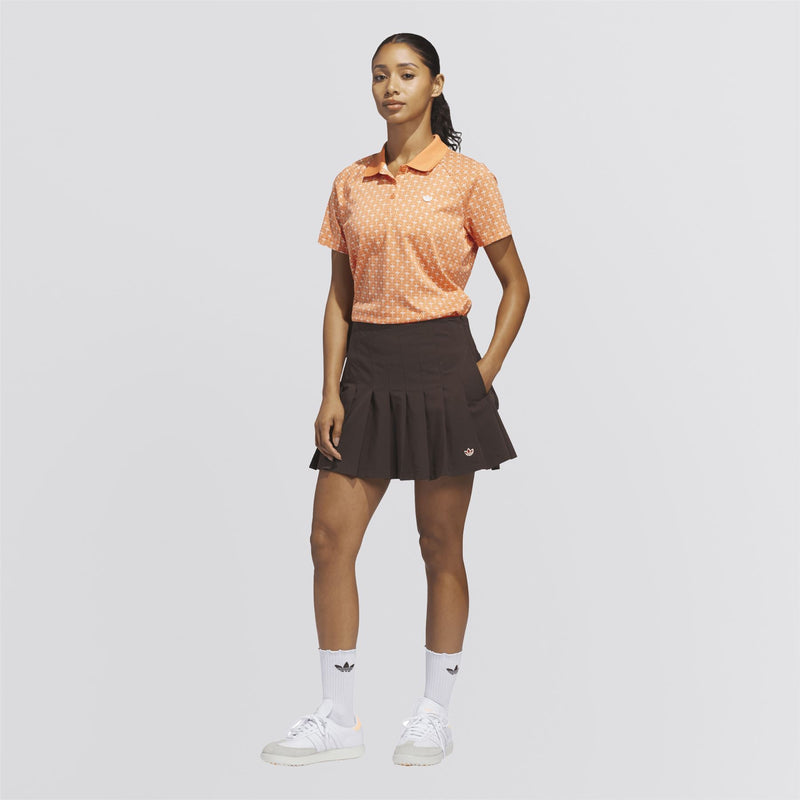 Womens Originals All Over Trefoil Polo Dusky Orange/Chalk White