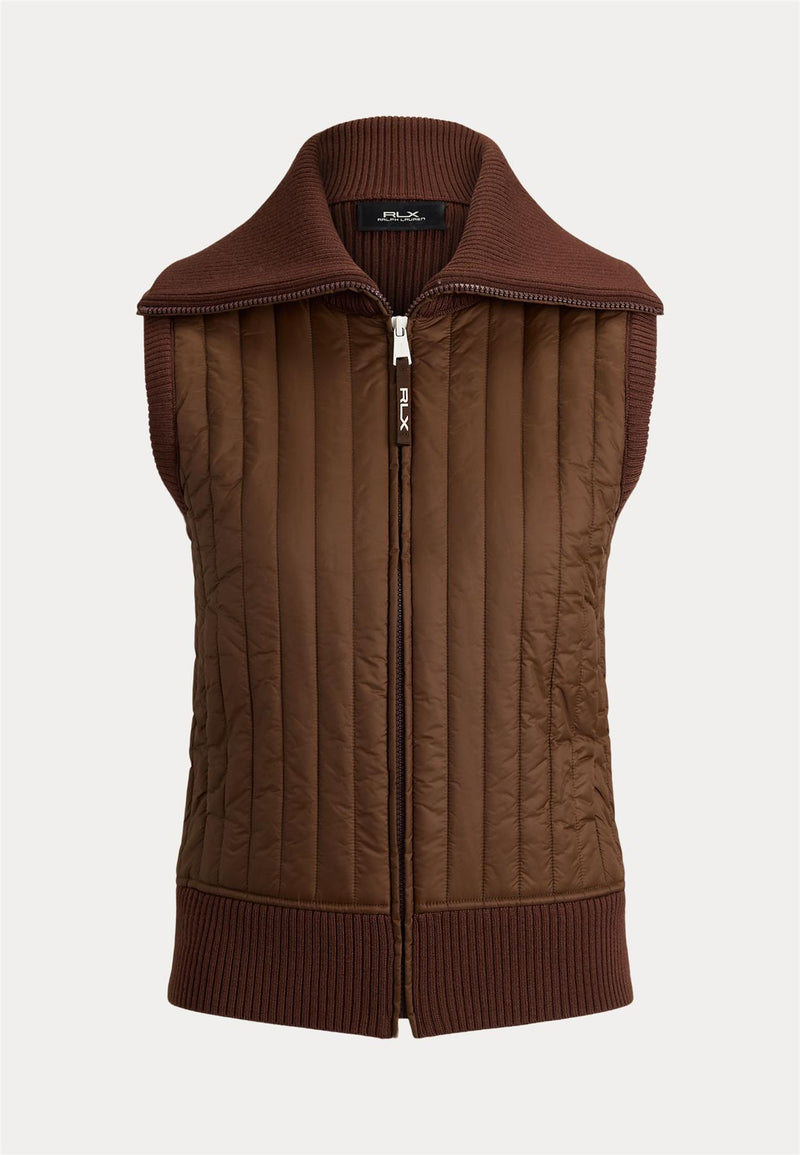 RLX Womens Wool Blend Sweater Vest Chocolate Mousse
